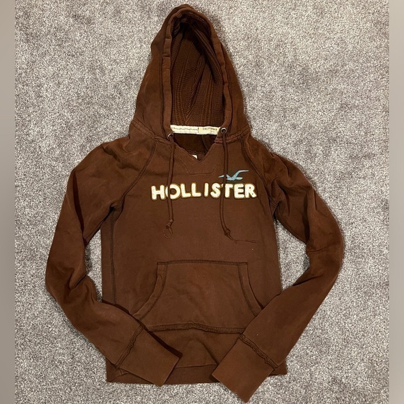 Women’s Vintage Hollister Brown Hoodie Size Small - Picture 1 of 5